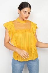 Short Sleeve Ruffle Shadow Top