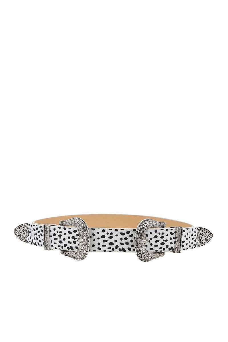Adjustable Leopard Print Double Buckle Belt Secondary image