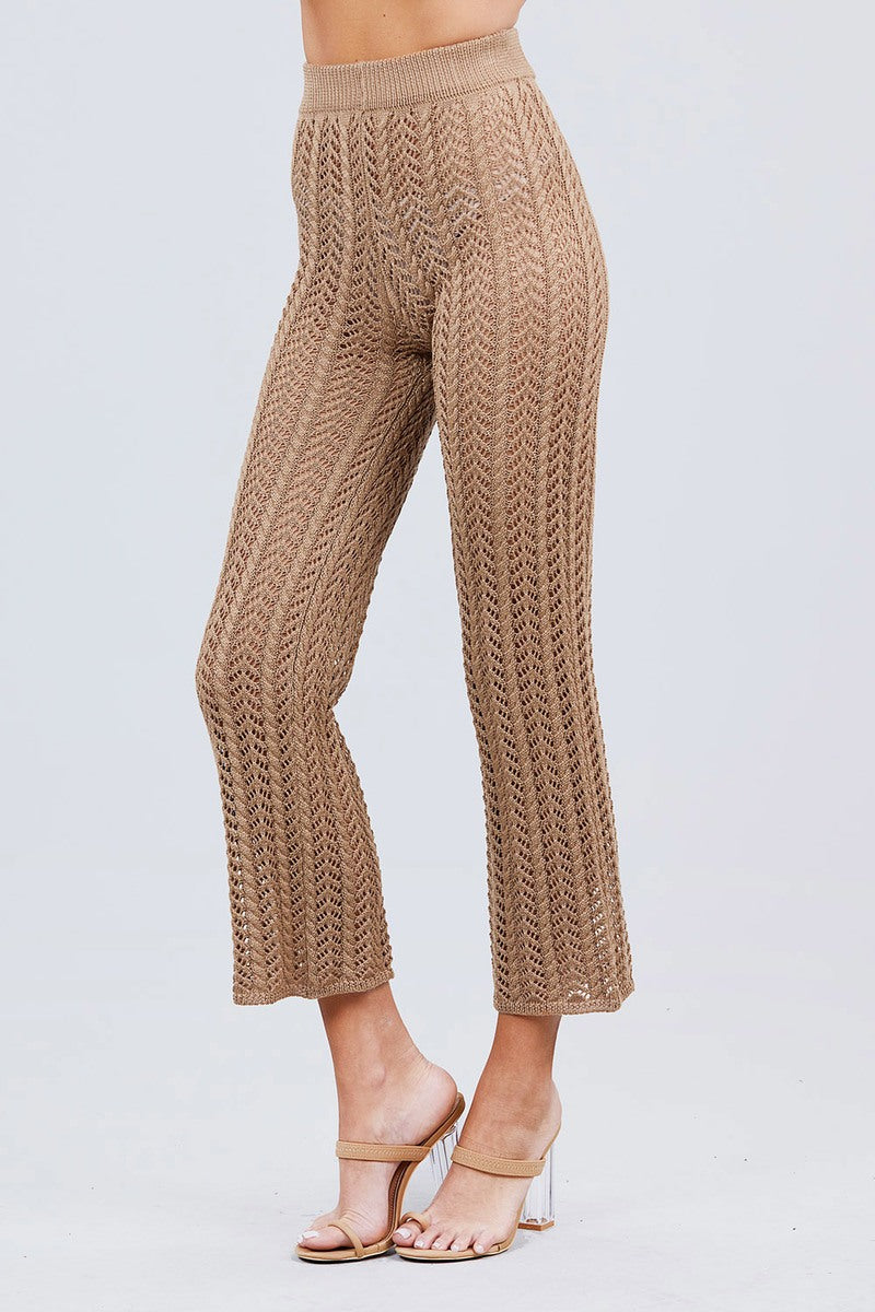 Khaki Open-Knit Sweater Pants Secondary image