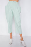 Pastel Chic Solid Ankle Wide Leg Adjustable Snap Waist Pants