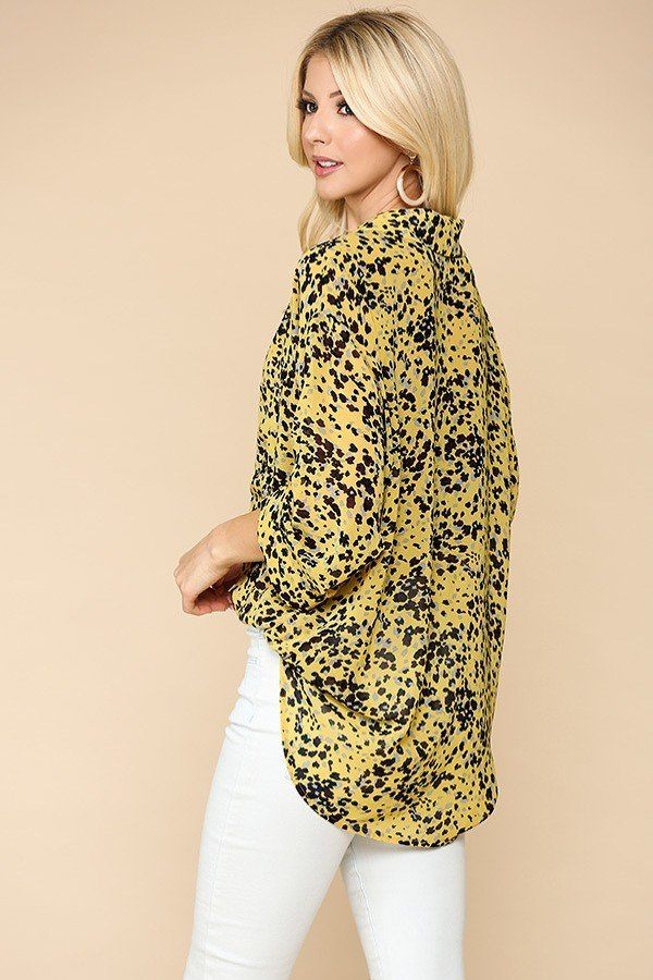 Golden Mix Animal Print Button-Front Shirt Secondary image