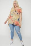 Multi-colored Watercolor Flower Print Tunic