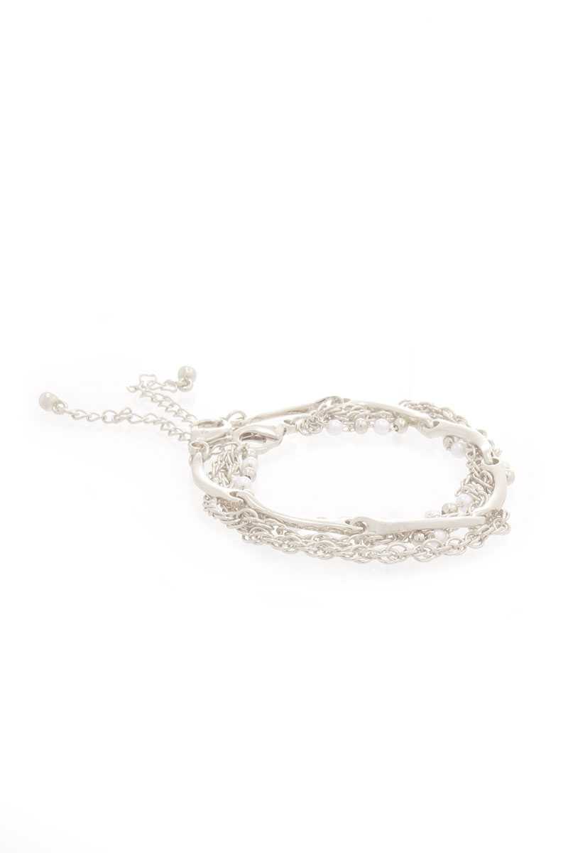 Pearl-Accented Layered Chain Bracelet Secondary image