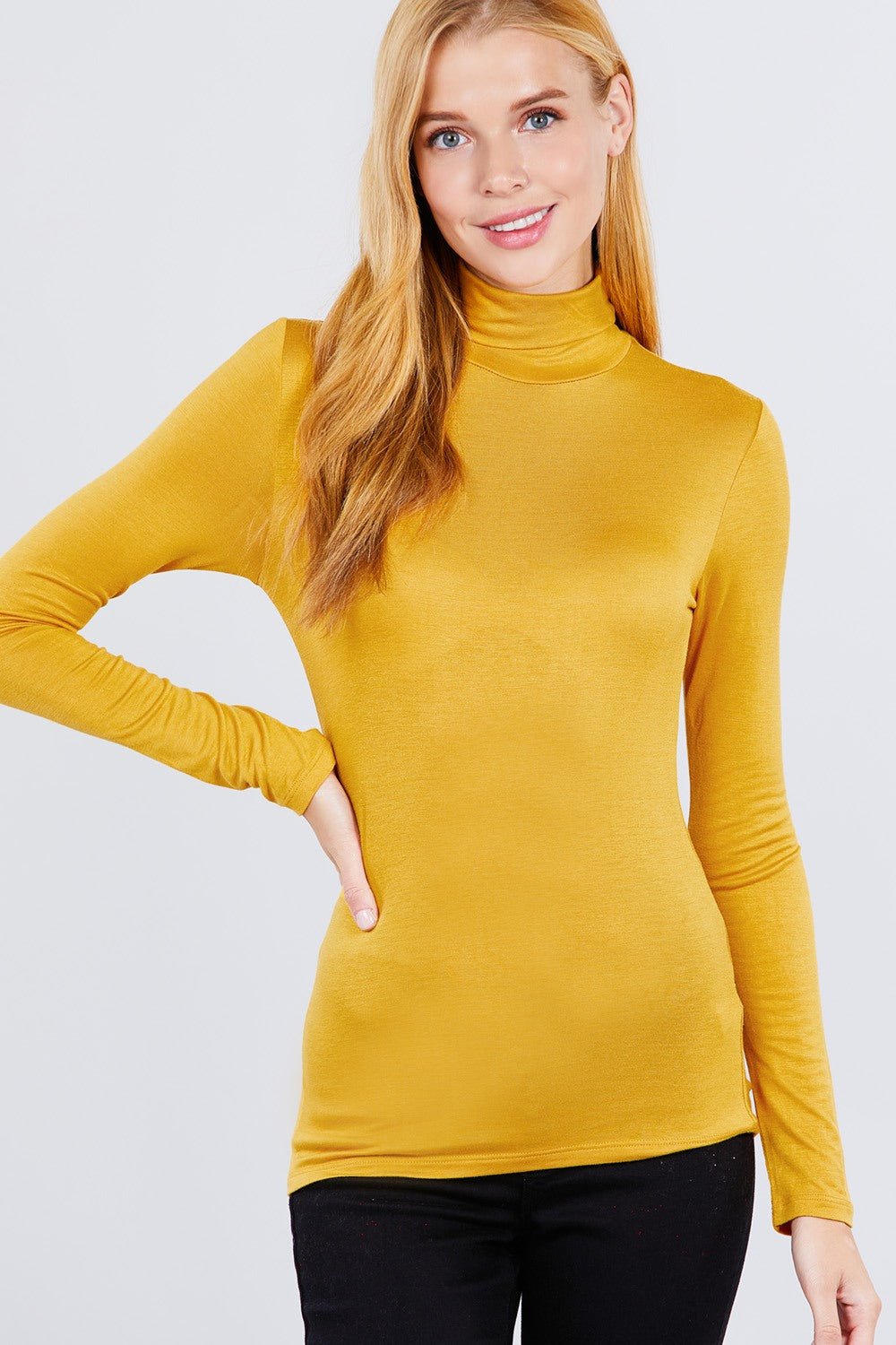 Turtle Neck Rayon Jersey Top