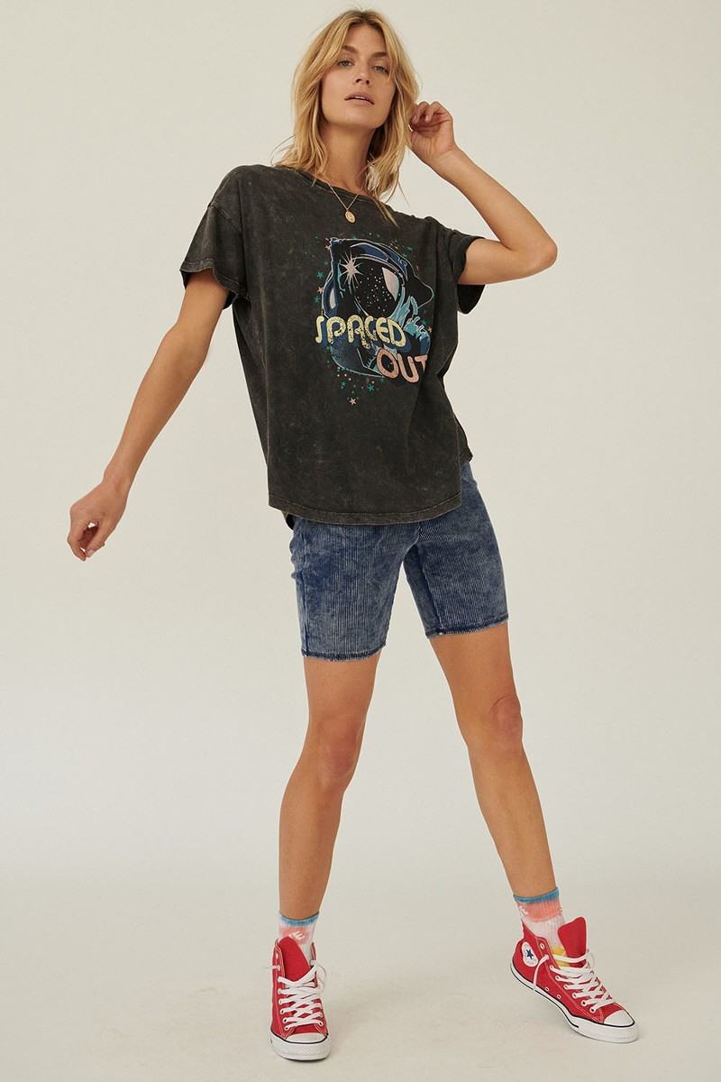 Charcoal Mineral Wash Astronaut Graphic T-Shirt Secondary image
