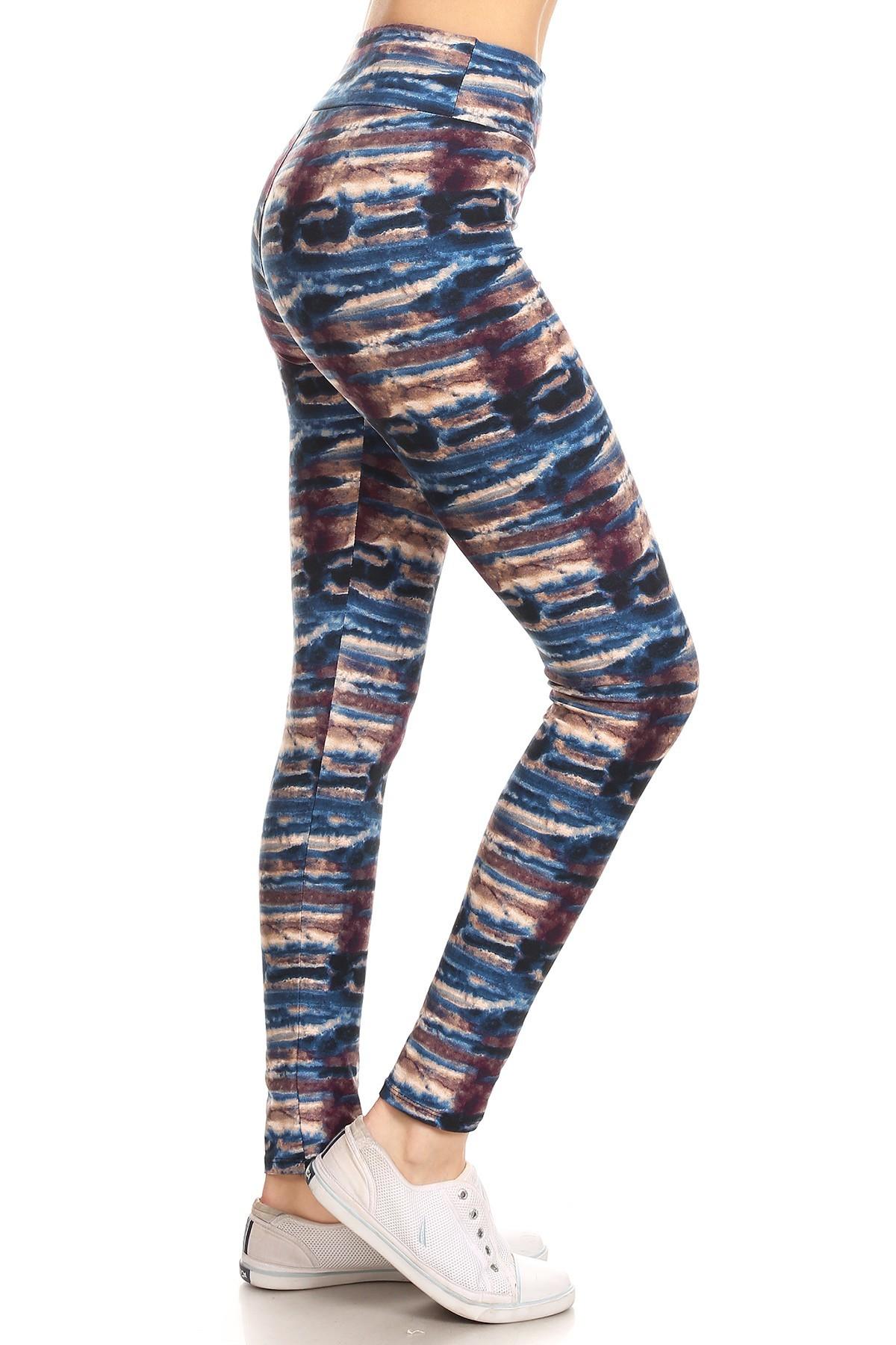 High-Waisted Multi-Color Tie-Dye Print Leggings Secondary image