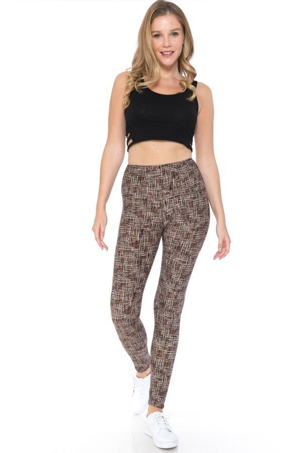 High-Waisted Multi-Print Knit Leggings Secondary image