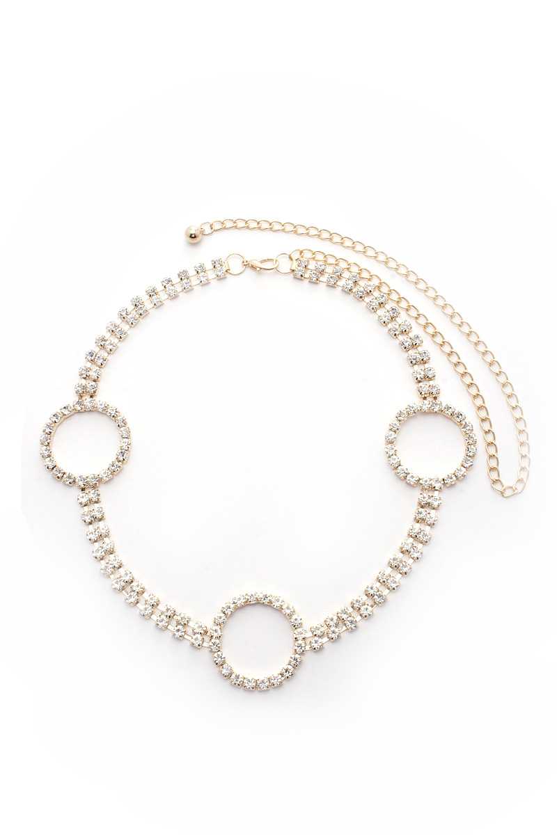 Rhinestone Circle Chain Belt Secondary image
