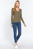 V-neck Viscose Rib Sweater