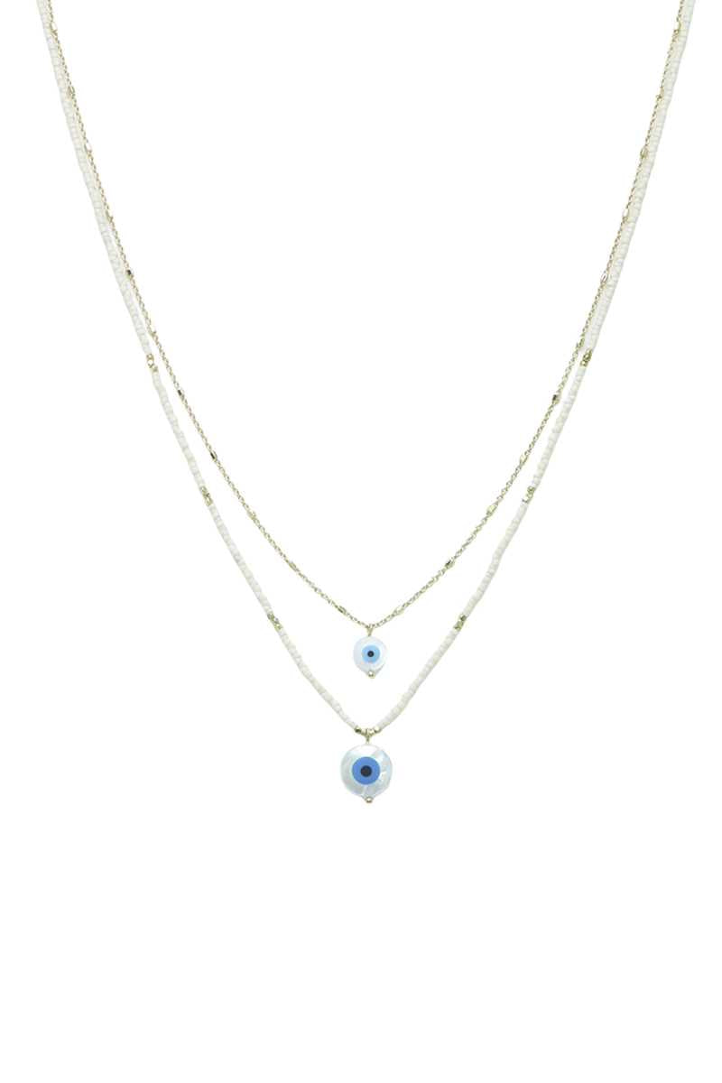 Layered Evil Eye Seed Bead Necklace Secondary image