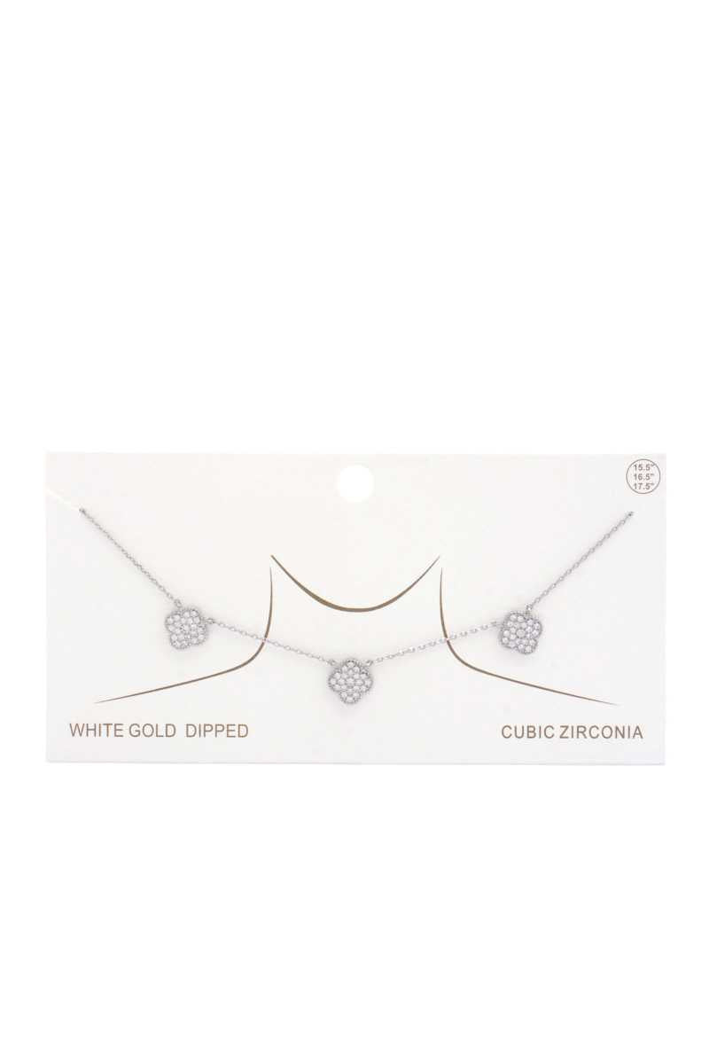 Three-Pendant Cubic Zirconia Necklace Secondary image