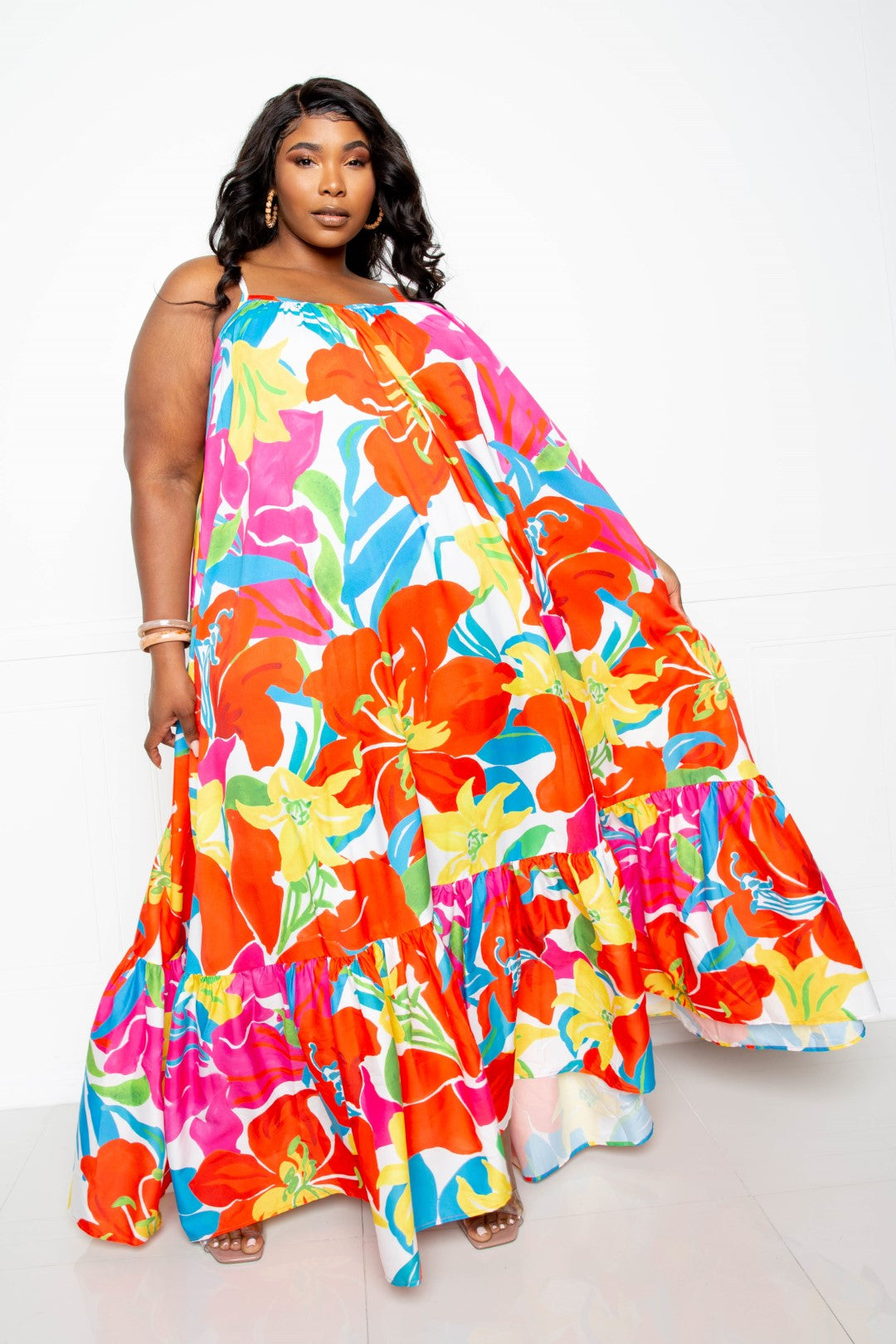 Printed Voluminous Maxi Dress