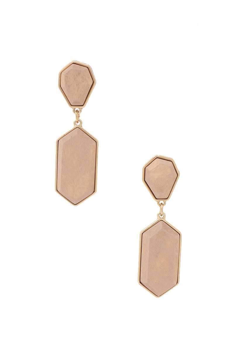 Geometric Faceted Drop Earrings Secondary image