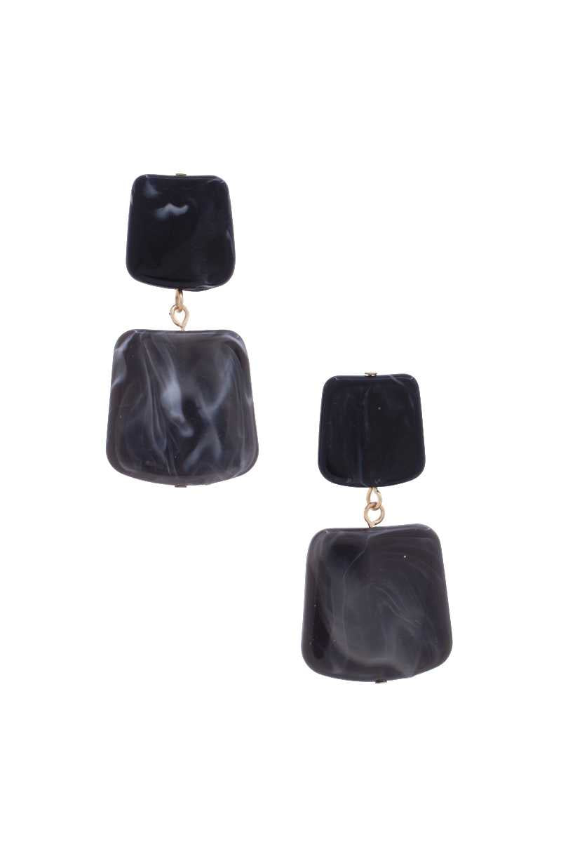 Two-Tone Acetate Resin Drop Earrings Secondary image