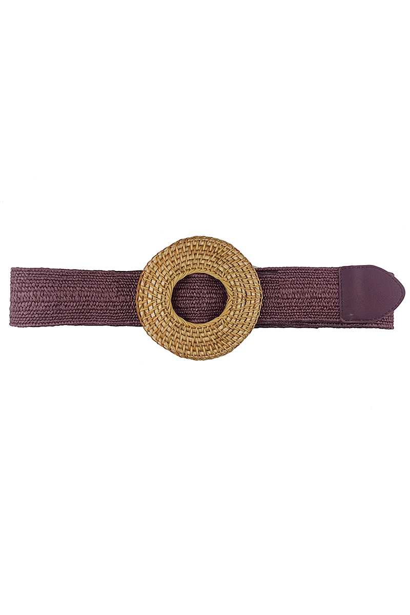 Round Straw Buckle Belt Secondary image