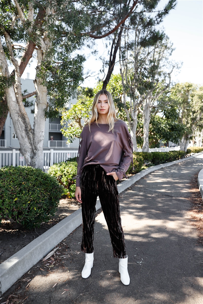 Cocoa Cut-Out Sleeve Relaxed Sweater Secondary image