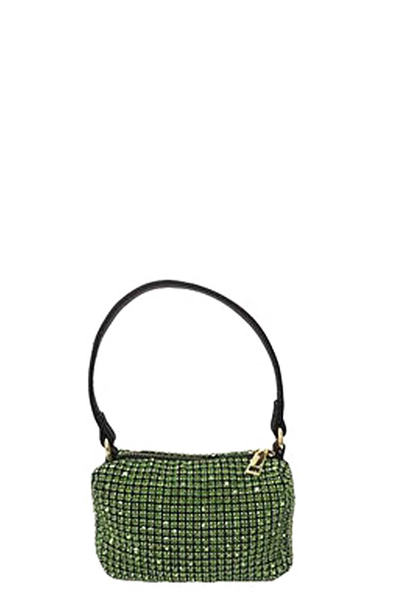 Rhinestone Handle Clutch with Detachable Chain Strap Secondary image