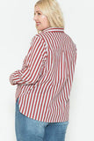 Multi Stripe Side Slit Cotton Shirt