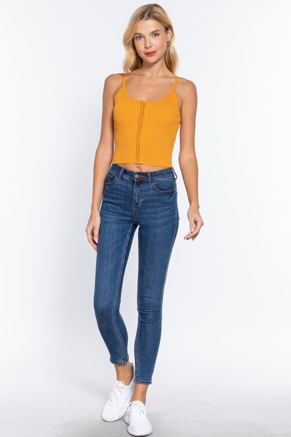 Mango Ribbed Knit Hook-Front Cami Top Secondary image