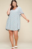 Plus Size Spring Floral Printed Lovely Swing Dress