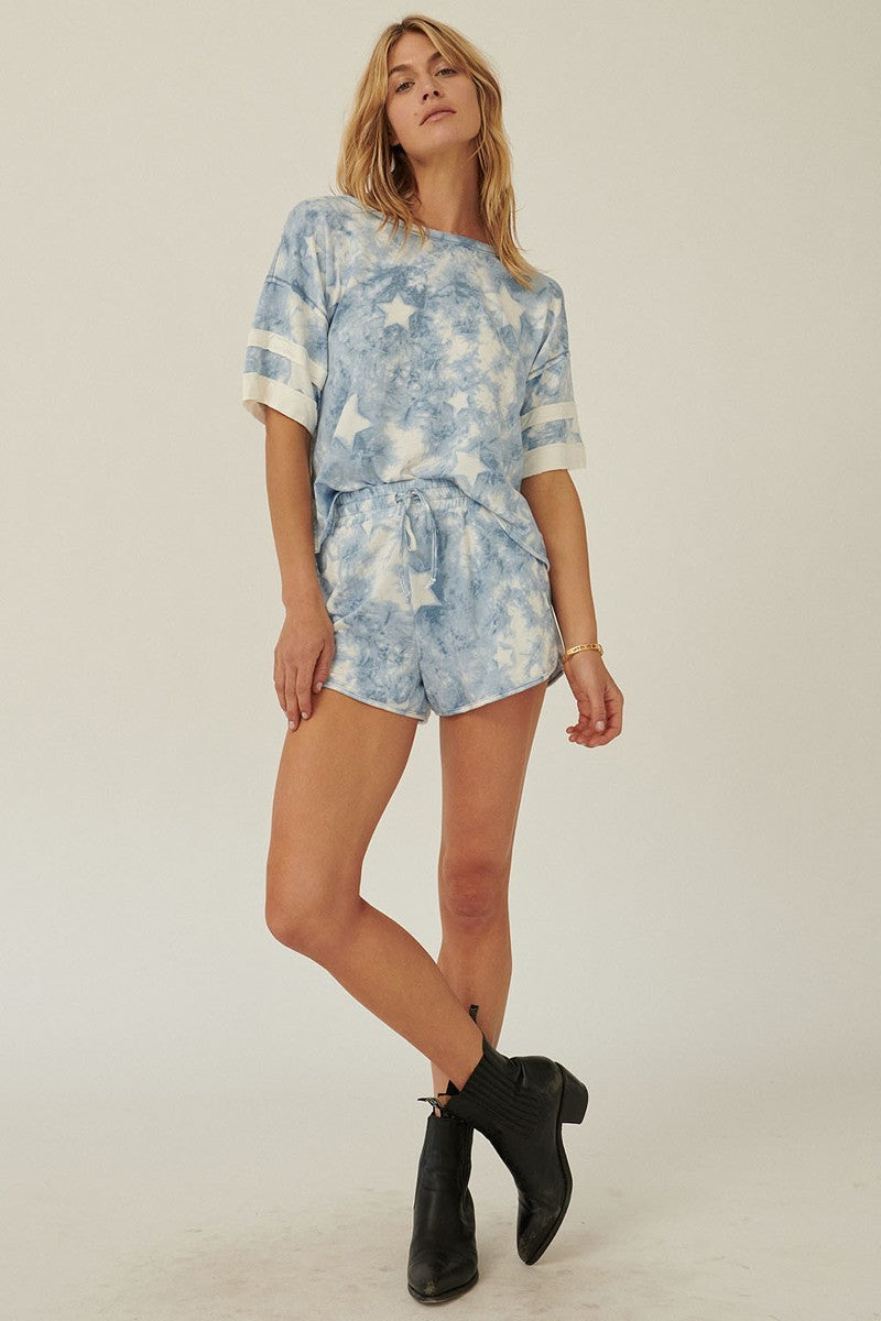 Star Tie-Dye Short-Sleeve Knit Top Secondary image