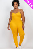 Plus Size Solid Bodycon Cami Jumpsuit