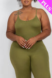 Plus Size Solid Bodycon Cami Jumpsuit