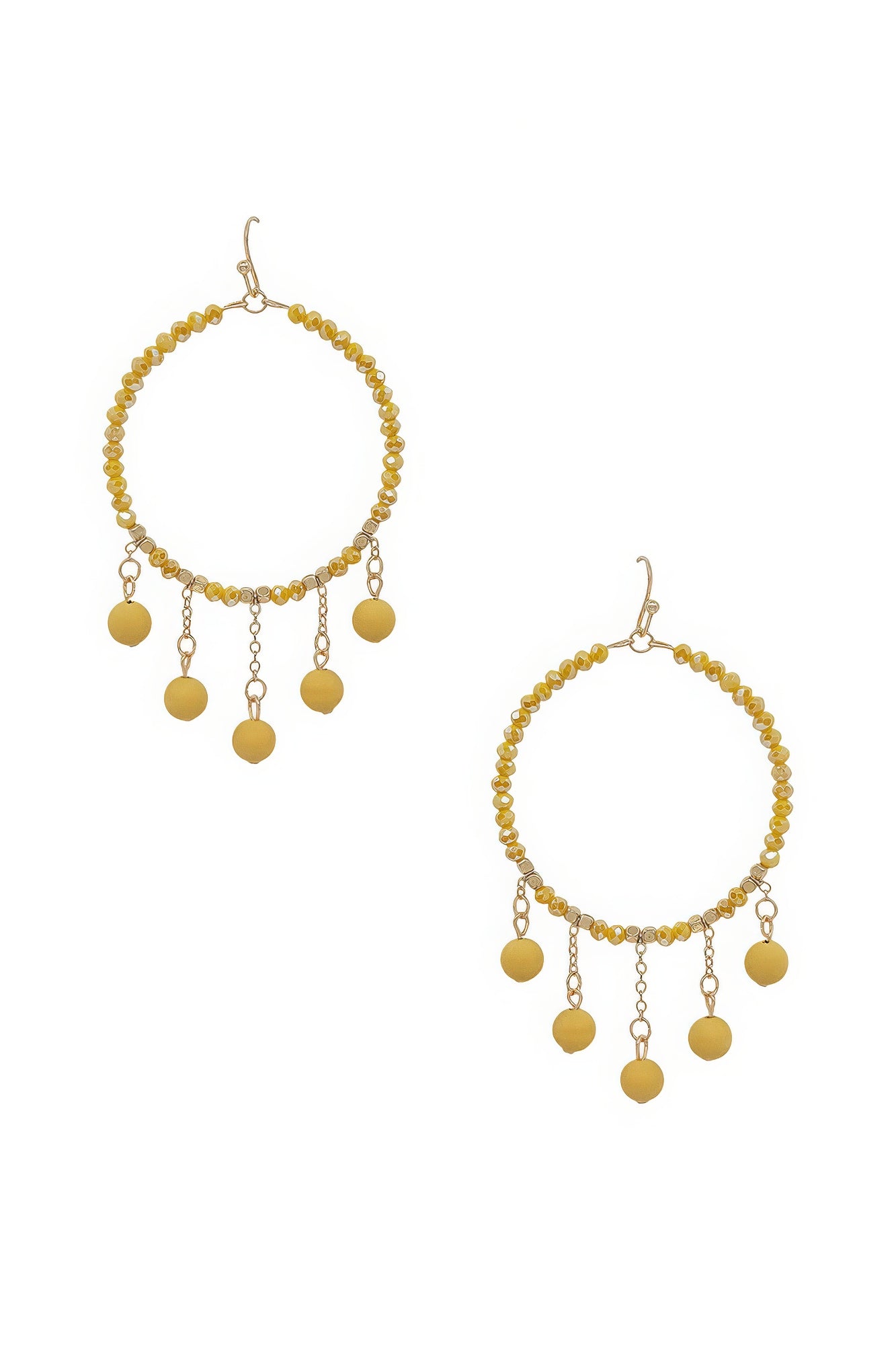 Beaded Round Charm Drop Earrings Secondary image