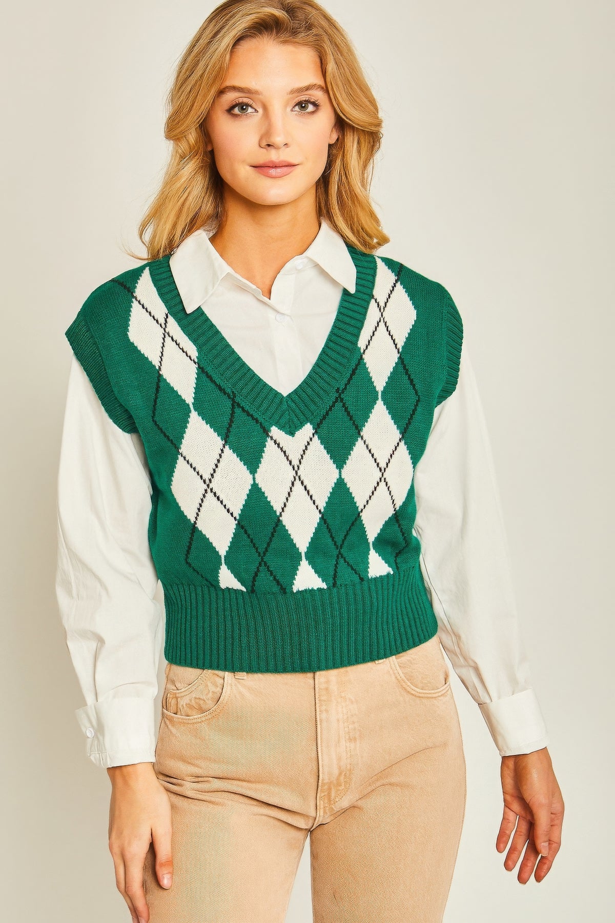 Argyle Print Sweater Vest