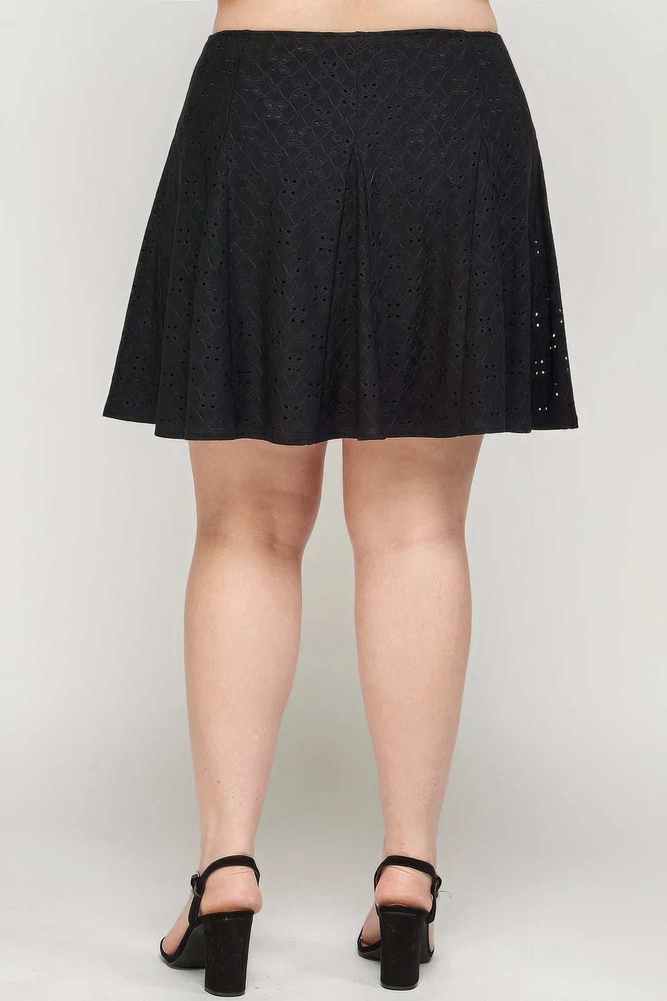 Plus Size, Knit Eyelet A-line Skirt