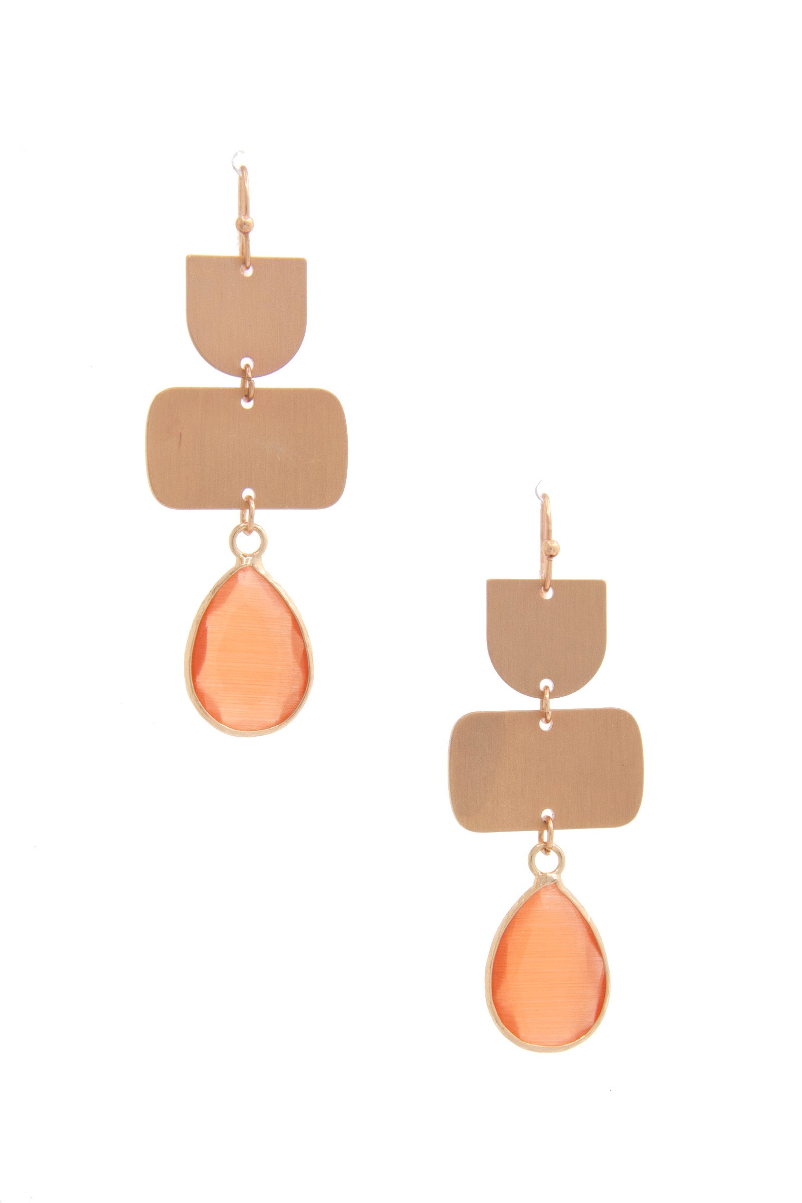 Multi-Shape Teardrop Dangle Earrings Secondary image