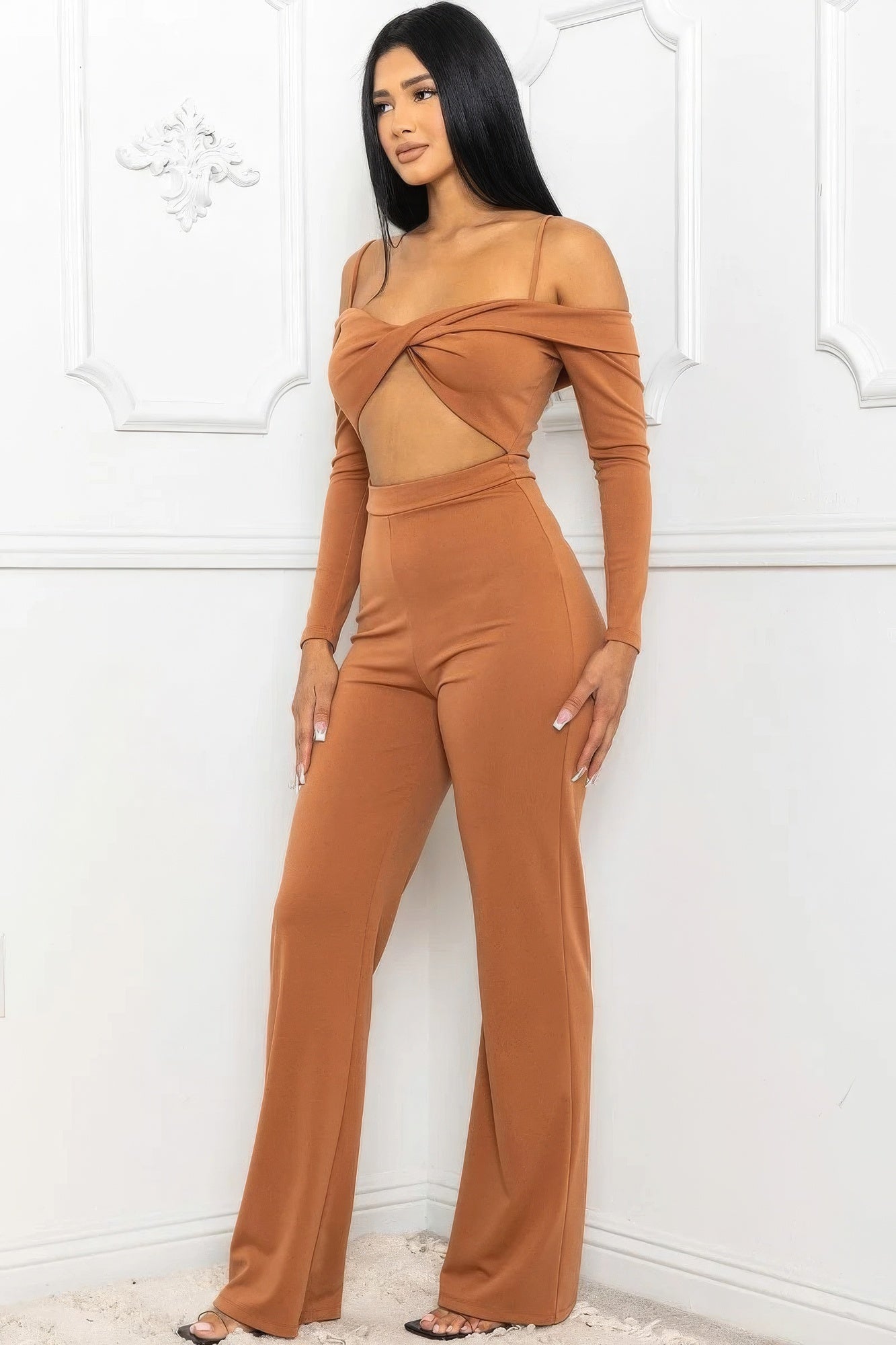 Cinnamon Twist Cutout Wide-Leg Jumpsuit Secondary image
