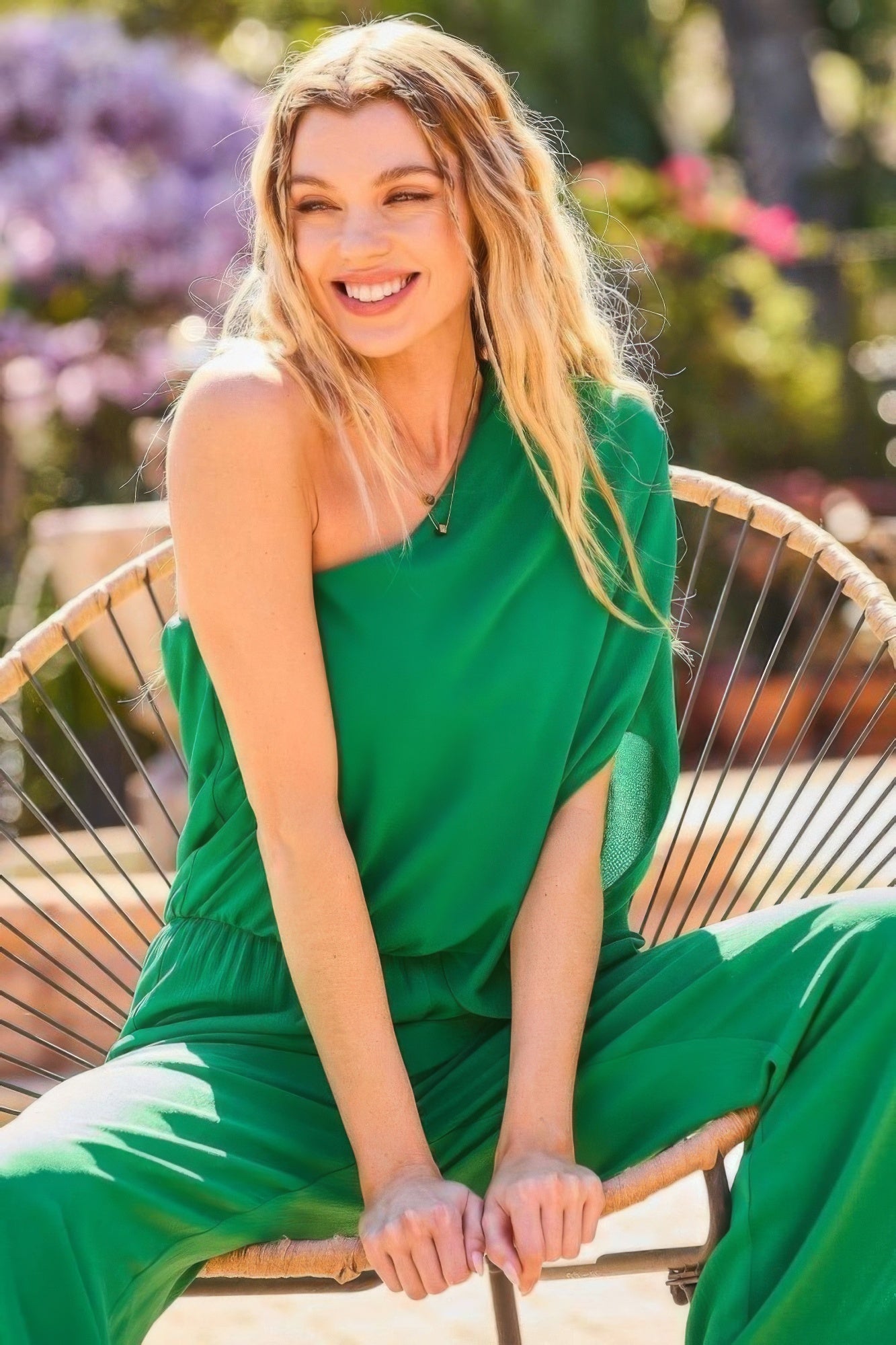 Green One-Shoulder Wide-Leg Jumpsuit Secondary image