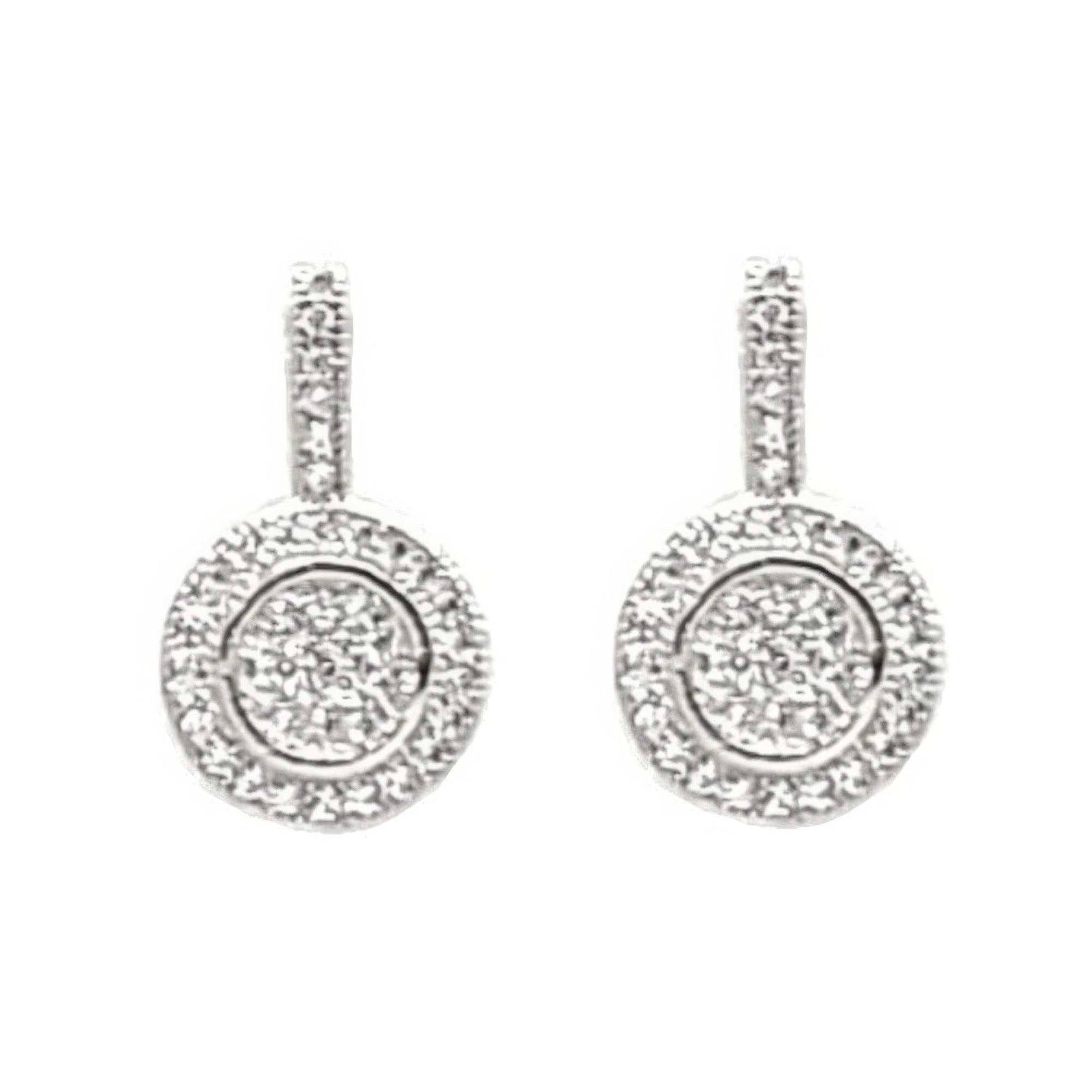 Round Crystal Disc Drop Earrings Secondary image