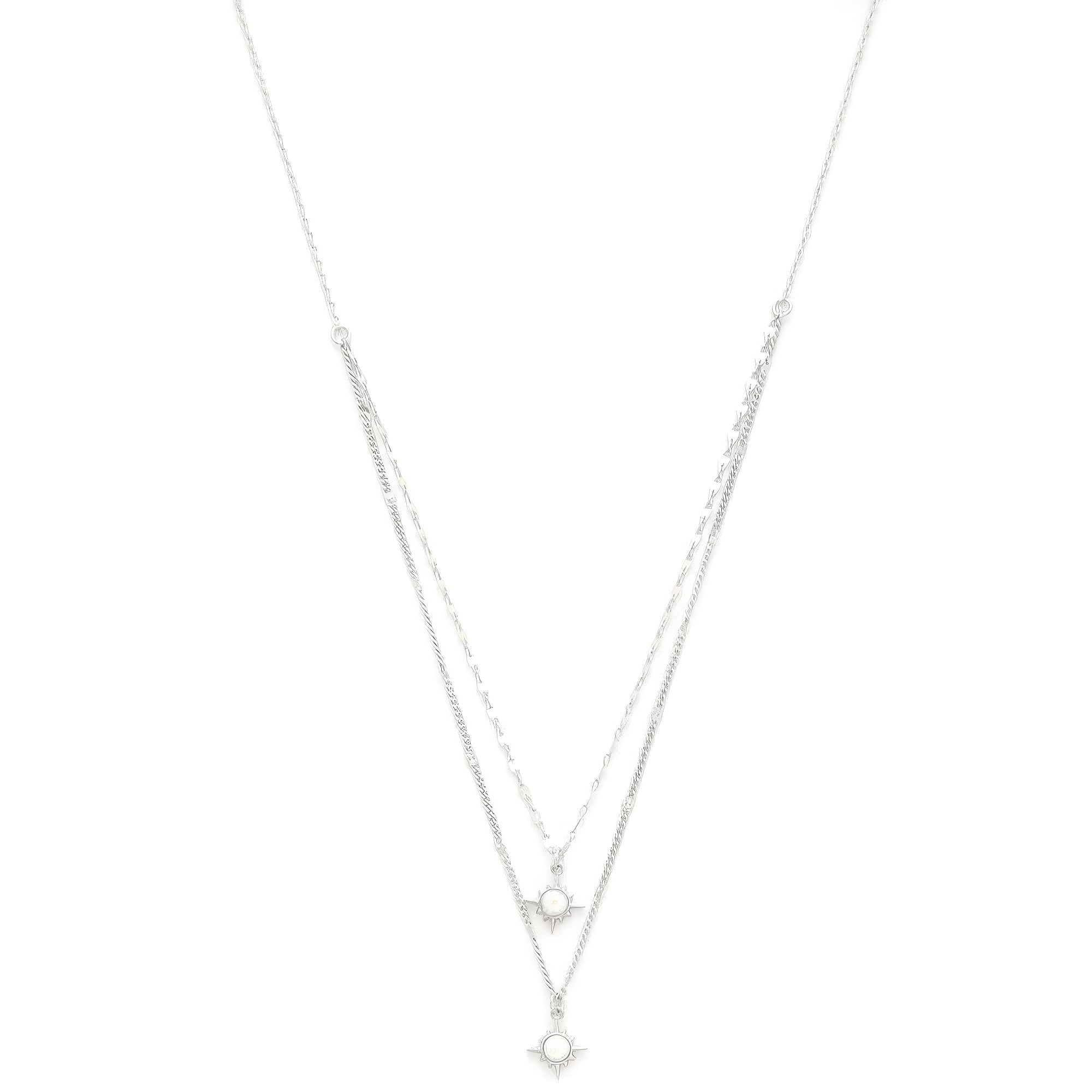 Two-Tier Crystal Pendant Necklace Secondary image