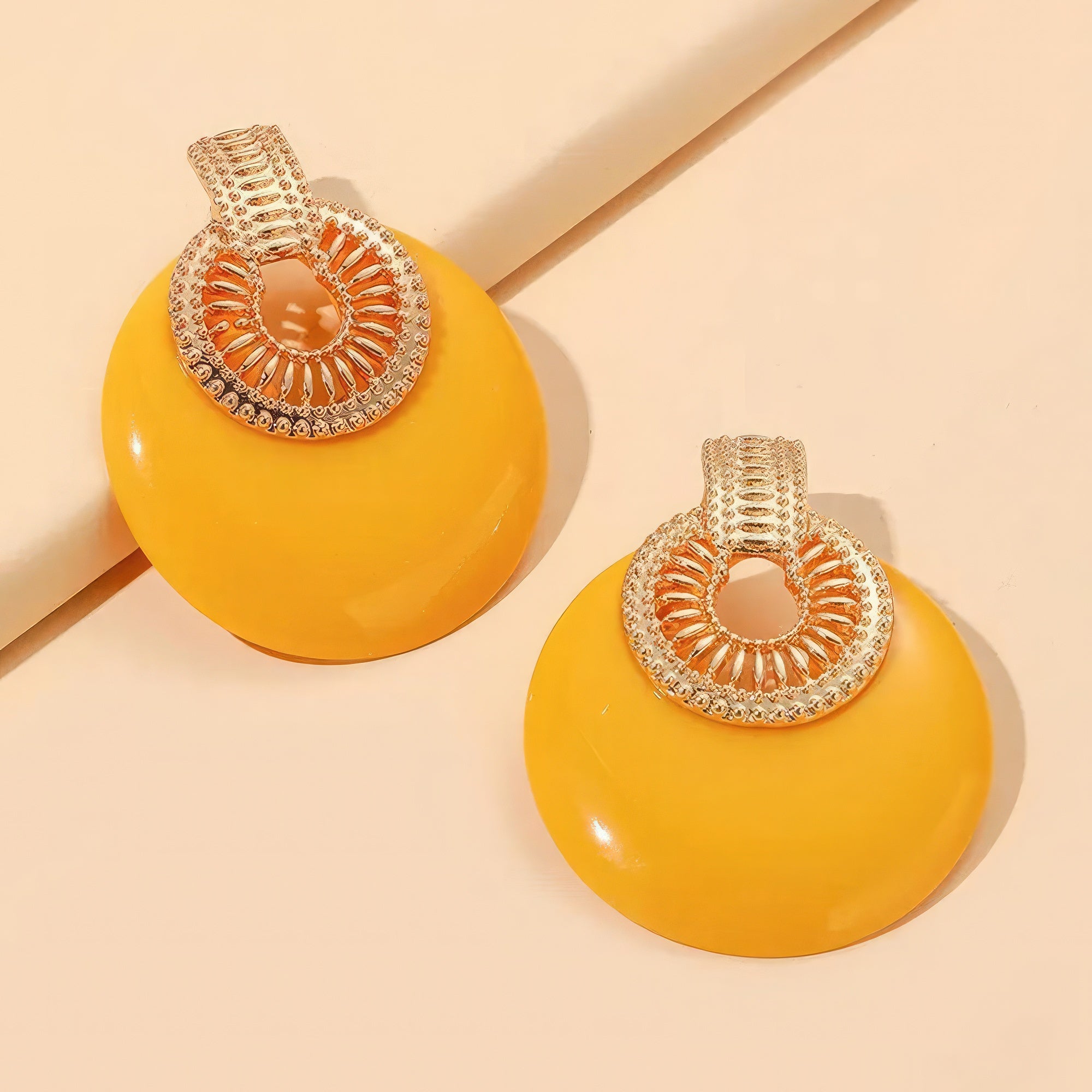 Round Open-Center Metal Post Earrings Secondary image