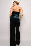 Samba Rhinestone Belt Velvet Jumpsuit