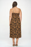 Plus Botanical Print Front Tie Maxi Dress