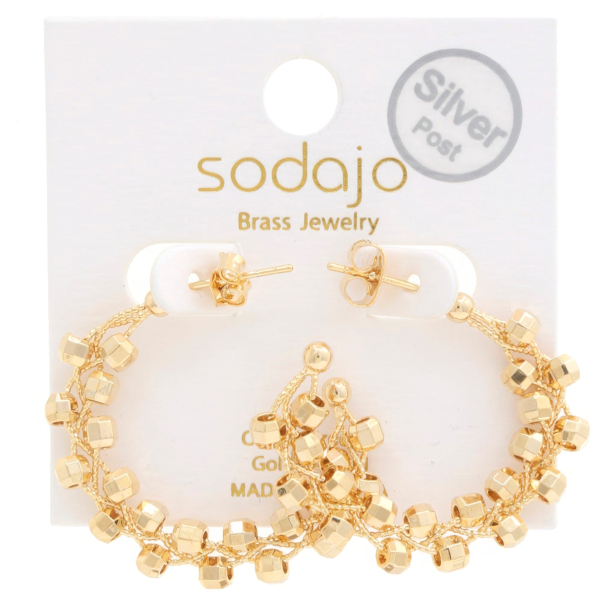 Beaded Open Hoop Drop Earrings Secondary image