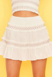 Waist Smocking Ruffle And Shirring Mini Skirt