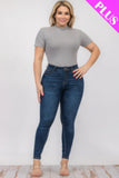 Plus Size Ribbed Short Sleeve Bodysuit