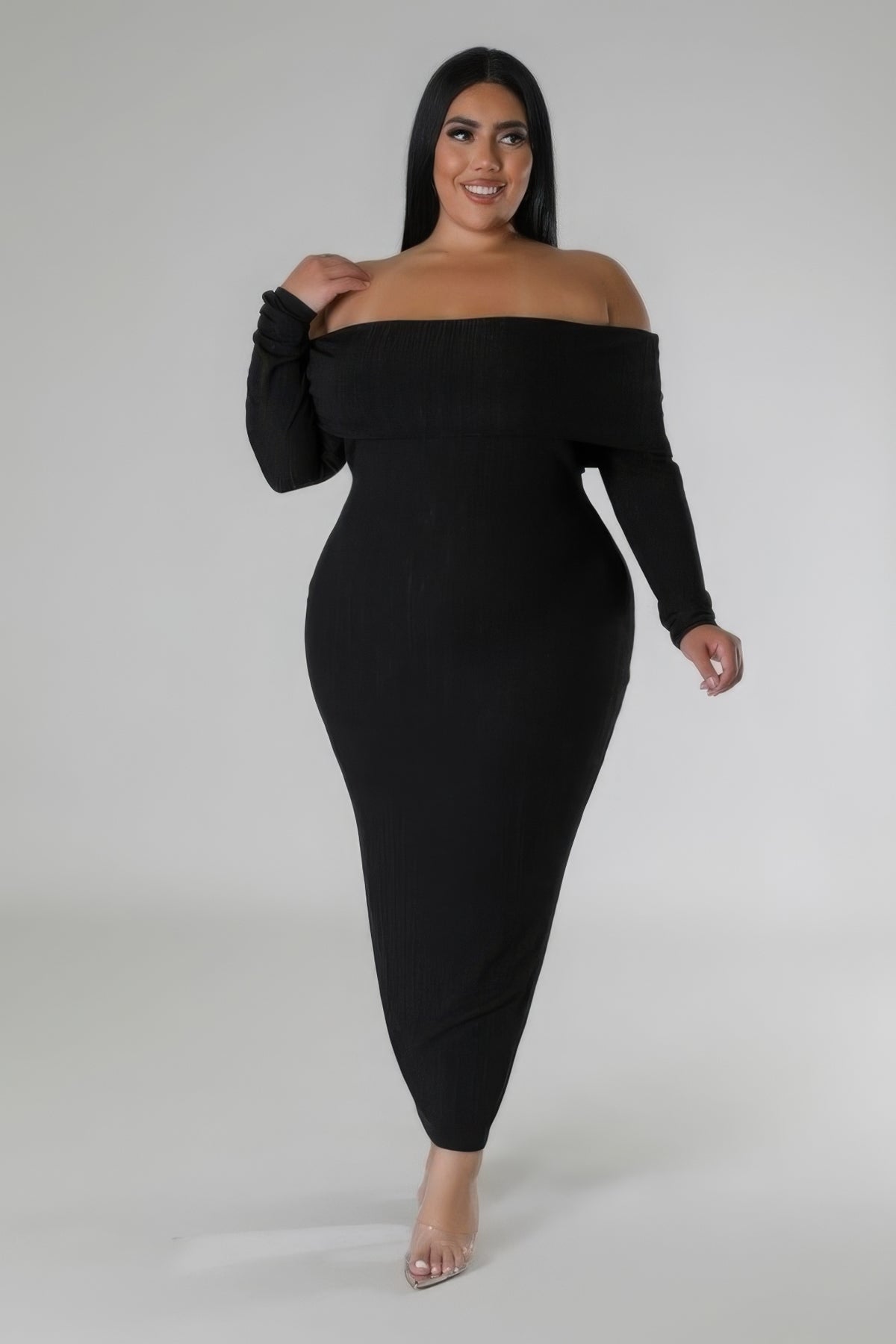 Off Shoulders Stretch Dress