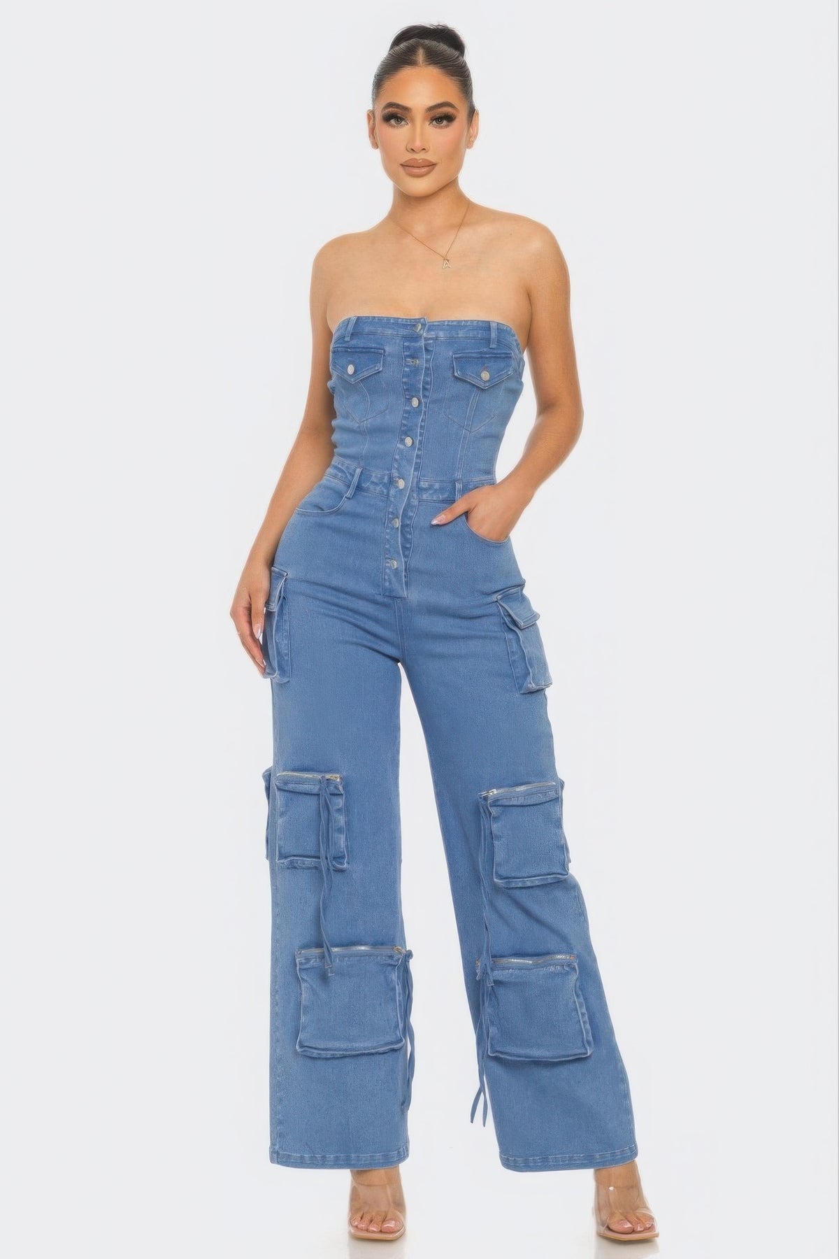 Stretch Denim Jumpsuit