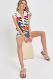 Flower Patch Stripe Knit Top