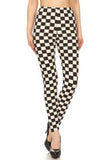 Checkered Printed High Waisted Leggings
