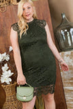 Lace Crochet Mini Raglan Dress With Zipper Back