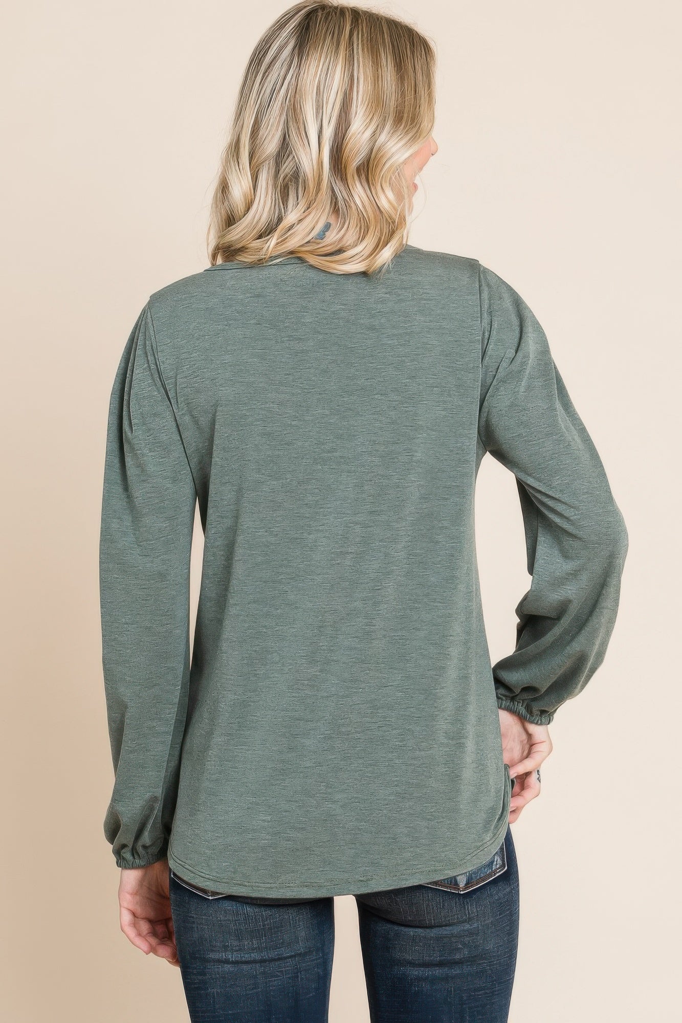 Solid Tr Spandex Long Sleeve Top