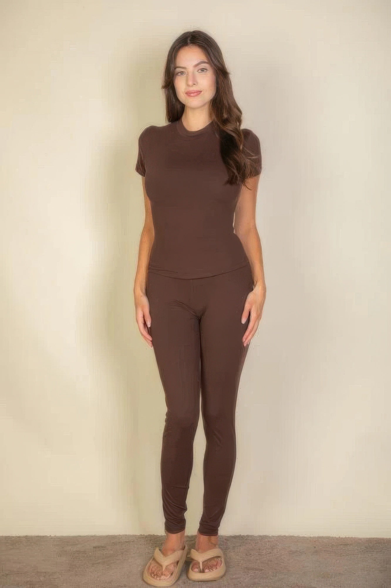 Coffee Fitted Short-Sleeve Crewneck T-Shirt Secondary image