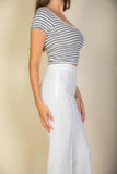 High Waist Stretch Crepe Flare Pants