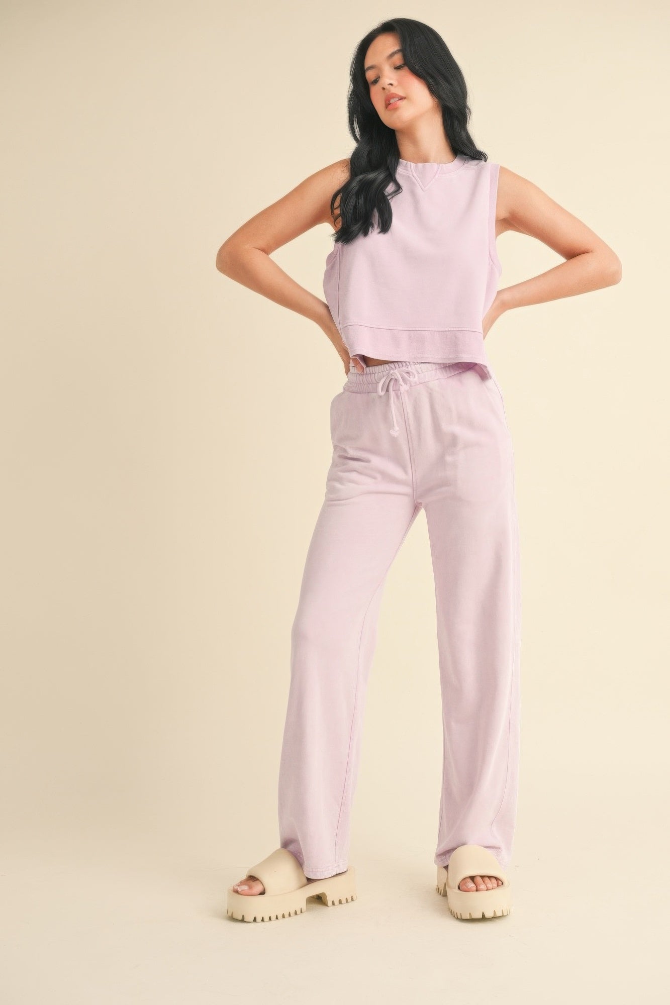 Lavender Mineral Wash Sleeveless Top Secondary image